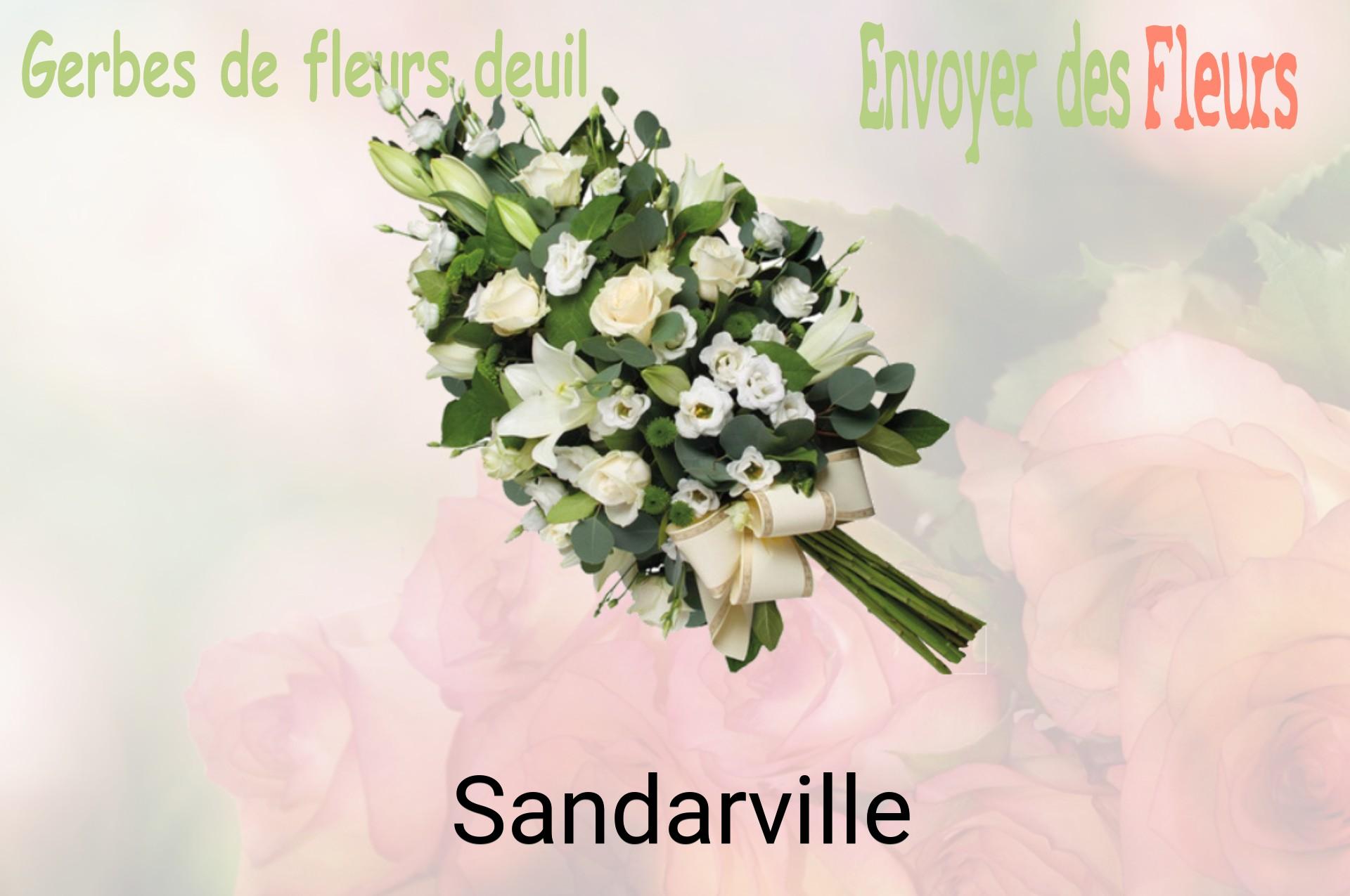 Gerbe de fleurs de deuil livrée à Sandarville